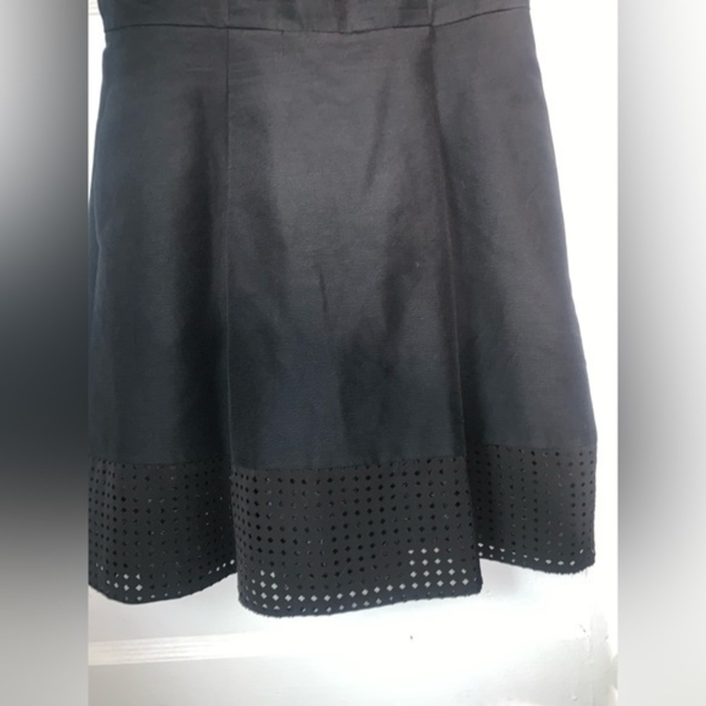 J. Crew black silk‎ blend perforated A-line dress size 4 - Picture 7 of 12